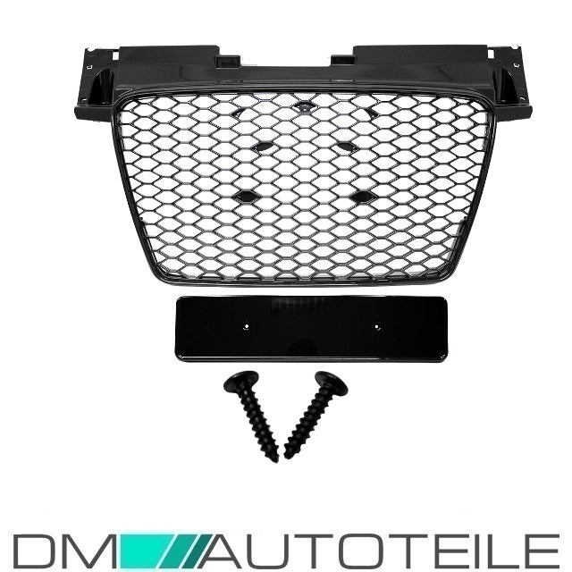 Kühlergrill Wabengrill Schwarz glanz passt für Audi TT 8J 06-16 ohne RS Emblem