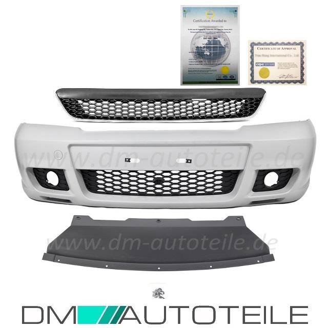 Set Opel Astra G OPC II Design Stoßstange vorne ABS 97-04 inklusive Kühlergitter ohne Emblem mit Chromleiste