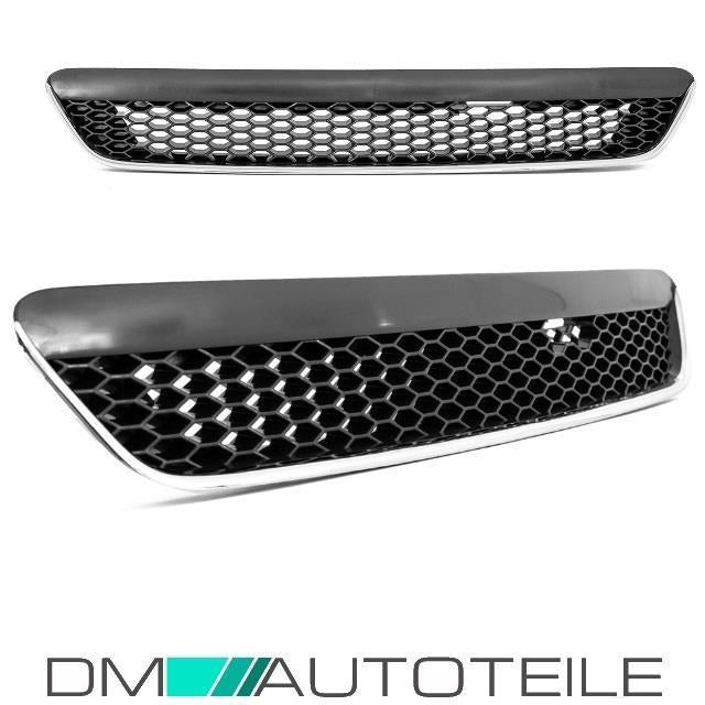 Set Opel Astra G OPC II Design Stoßstange vorne ABS 97-04 inklusive Kühlergitter ohne Emblem mit Chromleiste