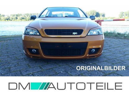 Set Opel Astra G OPC II Design Stoßstange vorne ABS 97-04/ Nebelscheinwerfer Smoke inklusive Kühlergitter ohne Emblem mit ...