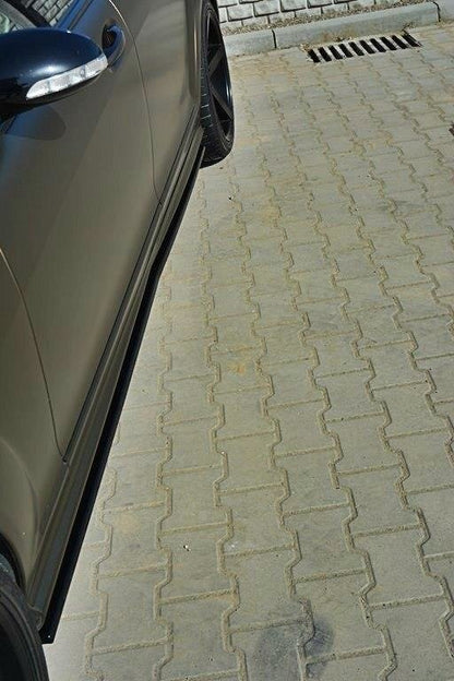 Seitenschweller Ansatz für MERCEDES S-KLASSE W221 AMG LWB schwarz matt