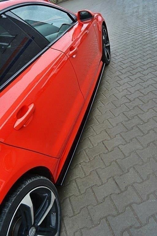Seitenschweller Ansatz für Audi S7 / A7 S-Line C7 FL schwarz Hochglanz