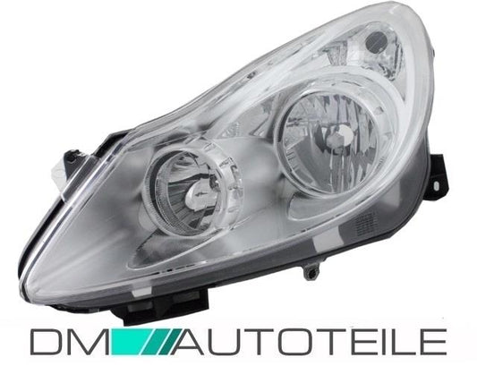 Opel Corsa D Halogen Scheinwerfer 8-Pin Links H7/H1 Klarglas Chrom 2006-2011