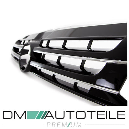 Kühlergrill passt für VW T5 GP Front Grill Schwarz Chrom-Rippen Facelift 09-15