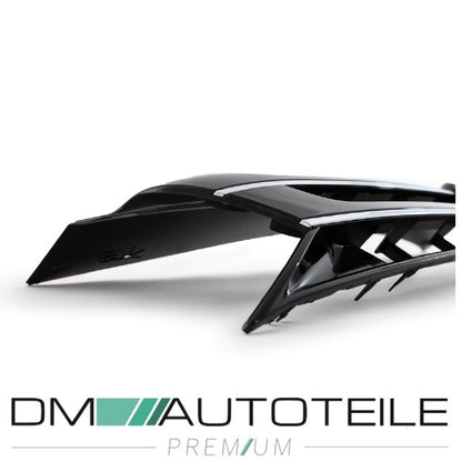 Kühlergrill passt für VW T5 GP Front Grill Schwarz Chrom-Rippen Facelift 09-15