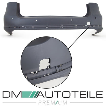 Stoßstange hinten grundiert für PDC 4 Löcher & Chromleisten passt für VW Passat Variant ab 2011-2014