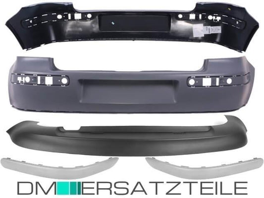 Stoßstange hinten grundiert incl.Leisten+Spoiler Komplett passt für VW Golf 4 IV