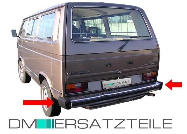 für VW T2 T3 Transporter Bus Kasten Heck Stoßstange Hinten Schwarz Metall