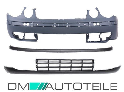 Set 3tlg. Stoßstange vorne + Spoiler unten + Gitter passt für VW Polo 9N 01-05