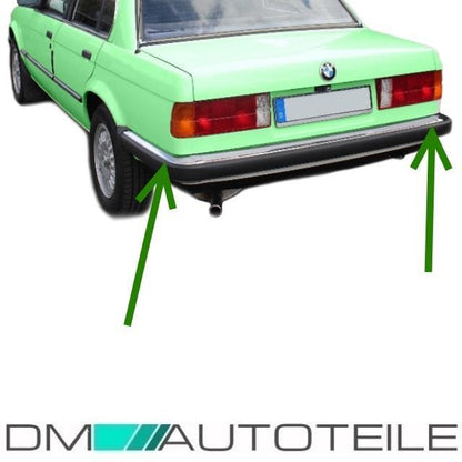 Chrom Stoßstange Hinten Mitte +Ecken LINKS+RECHTS  passt für BMW 3er E30 82-87