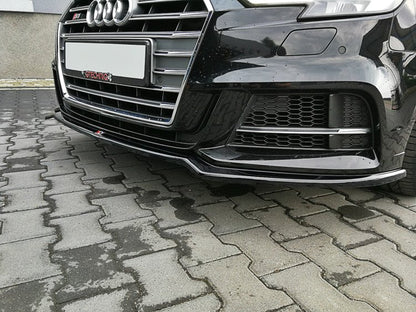 Front Ansatz V.2 für Audi S3 / A3 S-Line 8V FL Limousine schwarz Hochglanz