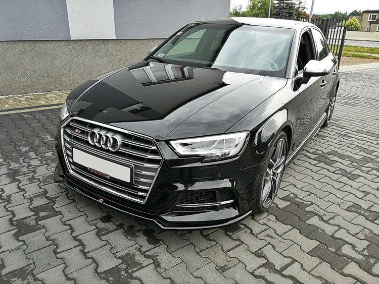Front Ansatz V.2 für Audi S3 / A3 S-Line 8V FL Limousine schwarz Hochglanz