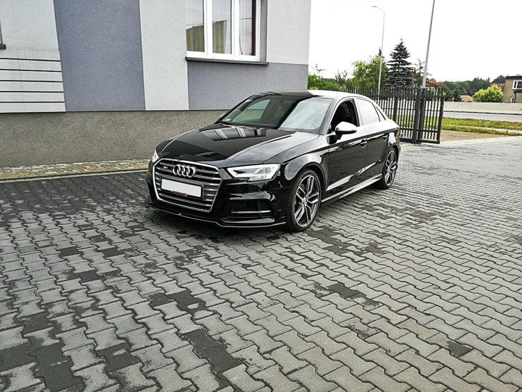 Front Ansatz V.2 für Audi S3 / A3 S-Line 8V FL Limousine schwarz Hochglanz