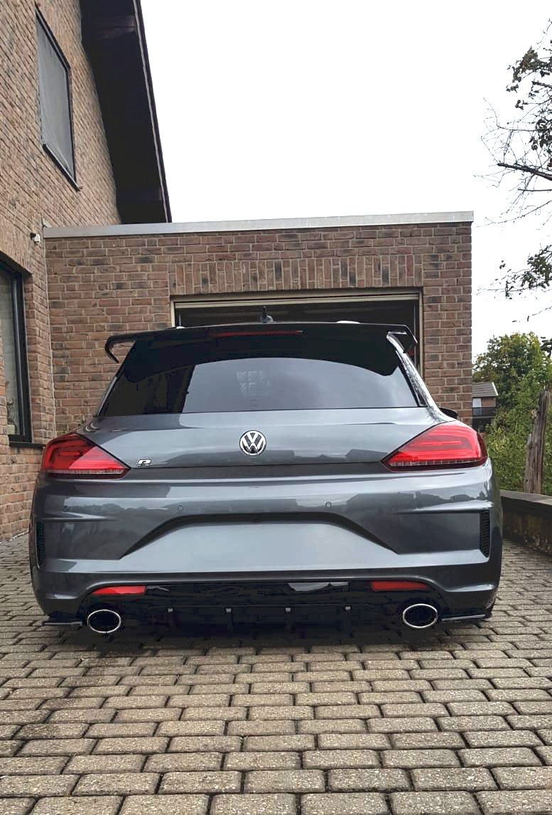 Heck Ansatz Flaps Diffusor für VOLKSWAGEN SCIROCCO MK.3 R FACELIFT schwarz matt