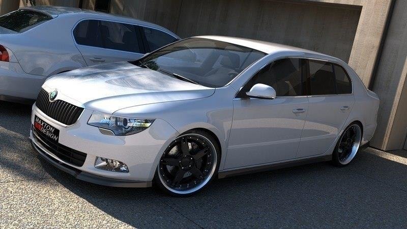 Front Ansatz für SKODA SUPERB II schwarz matt