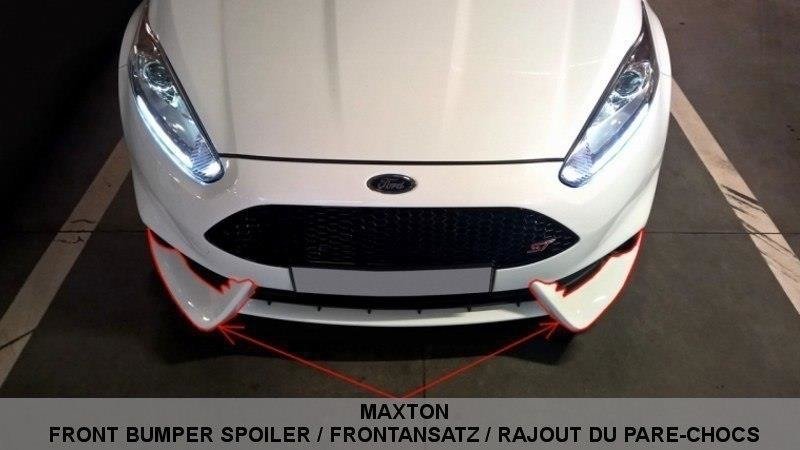 Front Ansatz für Ford Fiesta ST Mk7 FL (Mit Maxton Design Stoßstange) schwarz Hochglanz