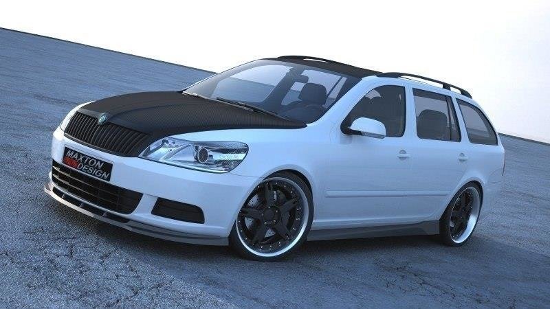 Front Ansatz für Skoda Octavia Mk2 FL Carbon Look