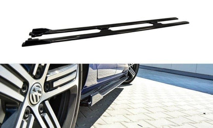 Seitenschweller Ansatz für V.1 für VW Golf 7 R / R-Line Facelift schwarz matt