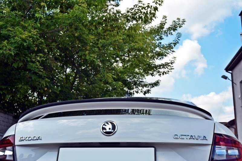 Spoiler CAP für SKODA OCTAVIA III RS PREFACE/FACELIFT schwarz matt