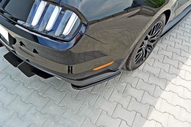 Heck Ansatz Flaps Diffusor für FORD MUSTANG MK6 GT Carbon Look