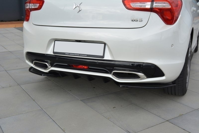 Heck Ansatz Flaps Diffusor für CITROEN DS5 FACELIFT, PREFACE schwarz Hochglanz