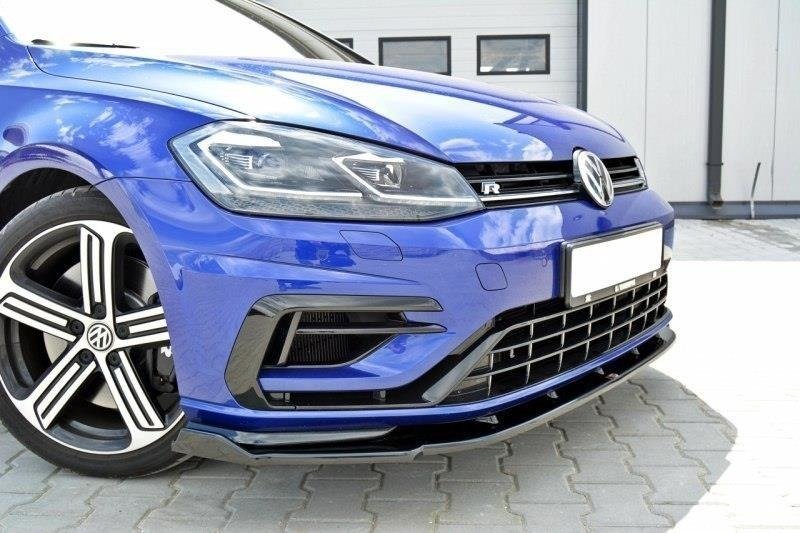 Front Ansatz V.1 für VW Golf 7 R / R-Line Facelift schwarz Hochglanz