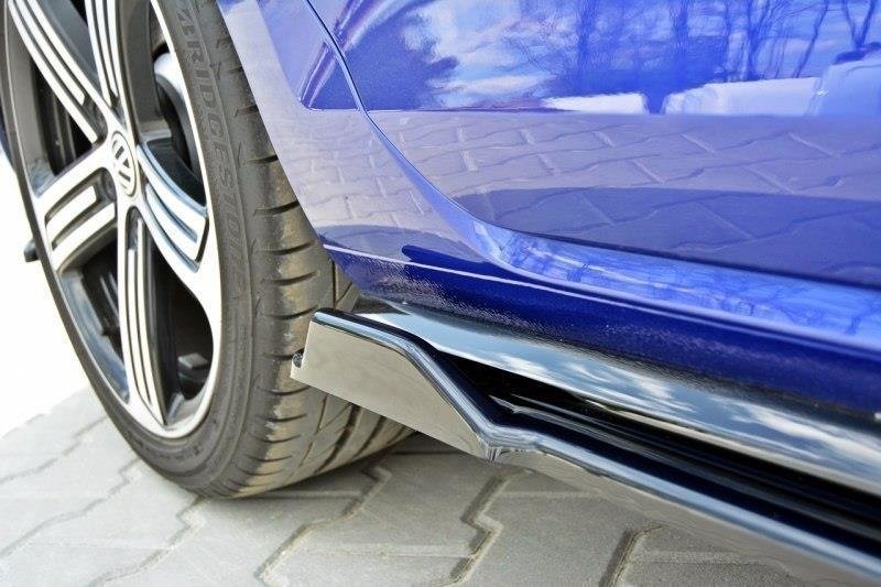 Seitenschweller Ansatz für V.1 für VW Golf 7 R / R-Line Facelift schwarz matt