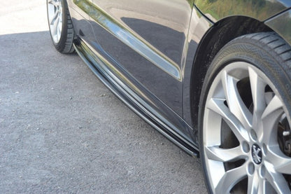 Seitenschweller Ansatz für PEUGEOT RCZ schwarz Hochglanz