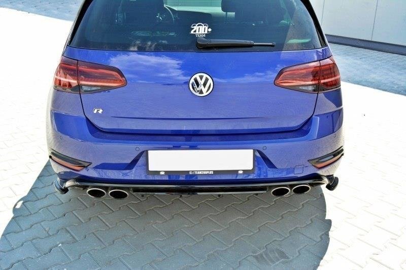 Heck Ansatz Flaps Diffusor für VW Golf 7 R / R-Line Facelift Carbon Look