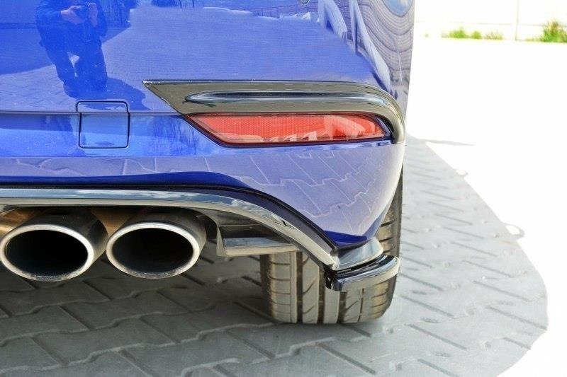 Heck Ansatz Flaps Diffusor für VW Golf 7 R / R-Line Facelift Carbon Look