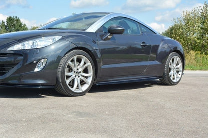 Seitenschweller Ansatz für PEUGEOT RCZ schwarz Hochglanz