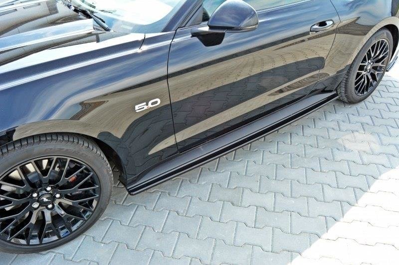 Seitenschweller Ansatz für Ford Mustang GT Mk6 schwarz Hochglanz