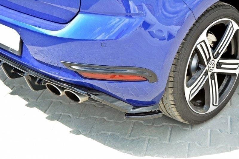 Heck Ansatz Flaps Diffusor für VW Golf 7 R / R-Line Facelift Carbon Look