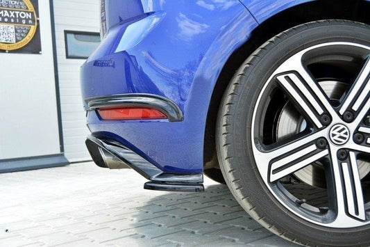 Heck Ansatz Flaps Diffusor für VW Golf 7 R / R-Line Facelift schwarz Hochglanz