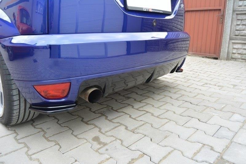 Heck Ansatz Flaps Diffusor für Ford Focus RS Mk1 schwarz Hochglanz