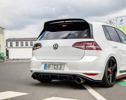 Diffusor Heck Ansatz für VW GOLF Mk7 GTI CLUBSPORT Carbon Look