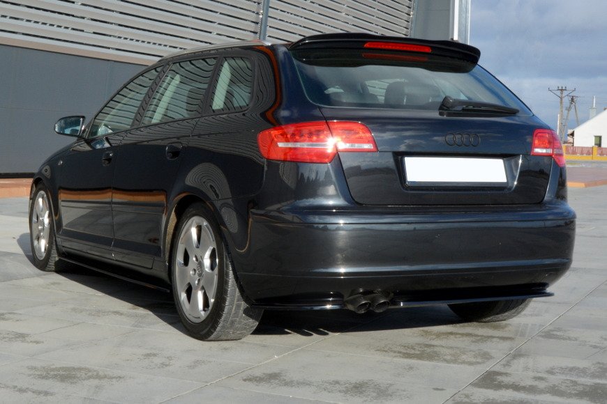 Splitter / Diffusor Heck Ansatz für Audi A3 Sportback 8P / 8P Facelift schwarz matt