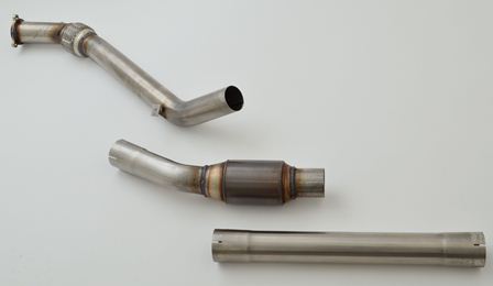 70mm Downpipe mit 200 Zellen HJS Sport-Kat. Audi A6 4B Frontantrieb