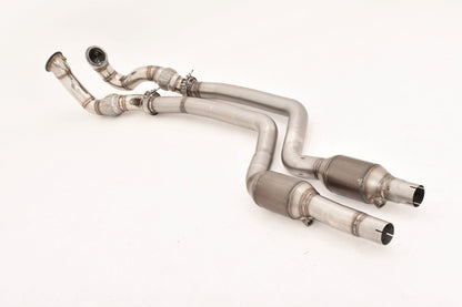 2x70mm Downpipe mit 200 Zellen Sport-Kat. Edelstahl