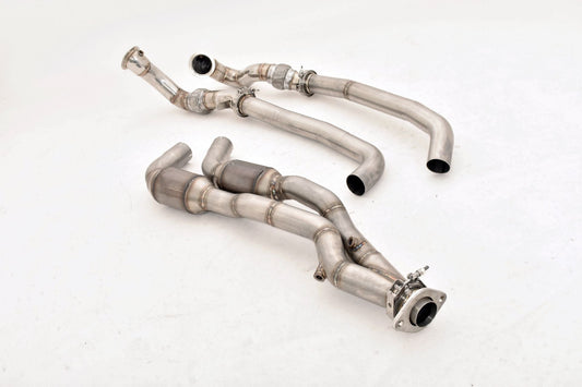 2x70mm Downpipe mit 200 Zellen Sport-Kat. Edelstahl