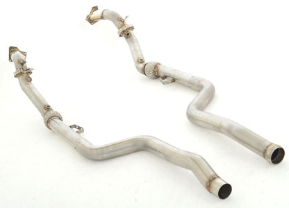 2x 70mm Downpipe Edelstahl