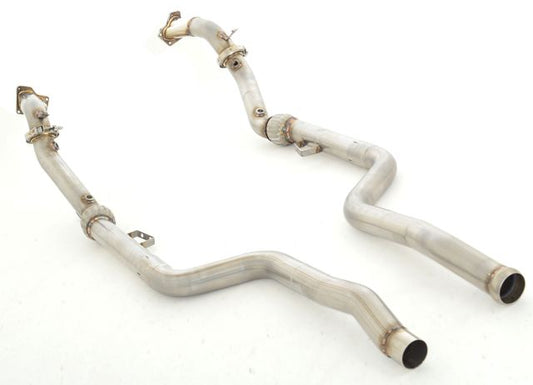 2x 70mm Downpipe Edelstahl