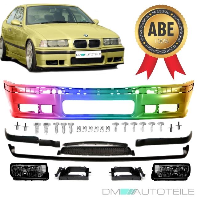 Set Stoßstange vorne LACKIERT +Lippe passt für BMW E36 auch M3 M+ NSW Smoke ABE*