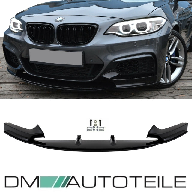 Sport-Performance Frontspoiler Schwarz Glanz passend für BMW 2er F22 F23 ab Bj 2013 mit M-Paket