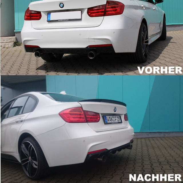 Heckdiffusor hinten Sport-Performance Diffusor schwarz glänzend passend für BMW 3er F30 F31 Motor 335i+340 mit ABE
