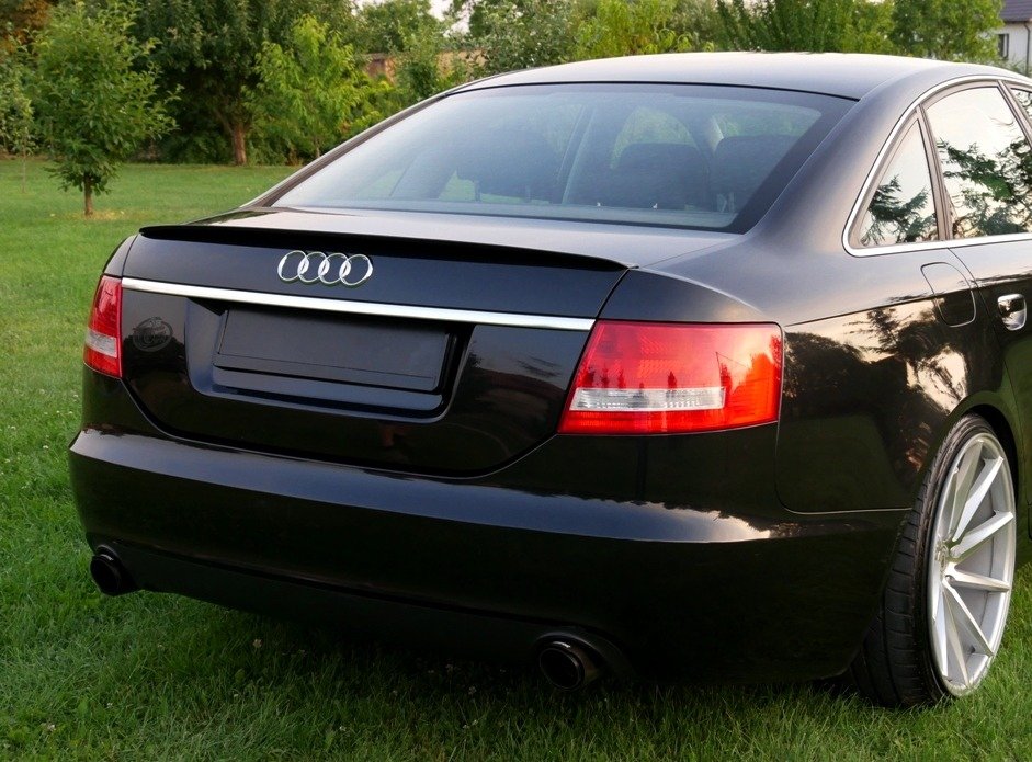 Spoiler CAP für Audi A6 S-line C6 Limousine schwarz matt