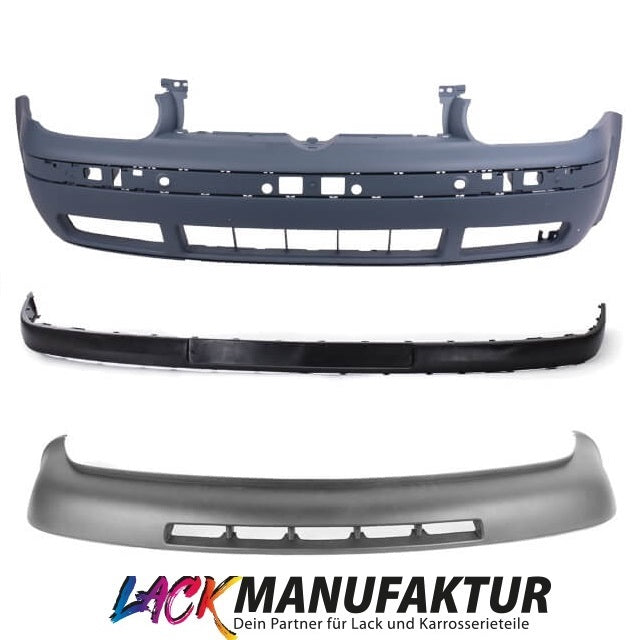 Unfall Set LACKIERT für VW Golf 4 IV Stoßstange vorne +Spoiler unten+ Leiste