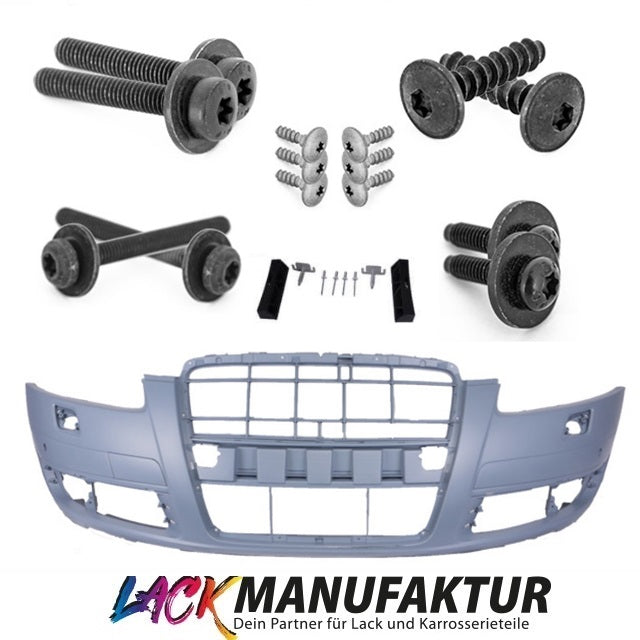 LACKIERT Audi A6 C6 4F Limo Avant Stoßstange vorne SRA/PDC +MONTAGEKIT 04-08