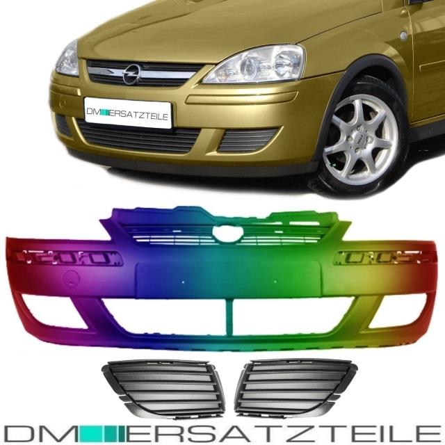 SET Opel Corsa C Stoßstange vorne LACKIERT + Gitter Bj. 03-06 auch für SRA & Combo