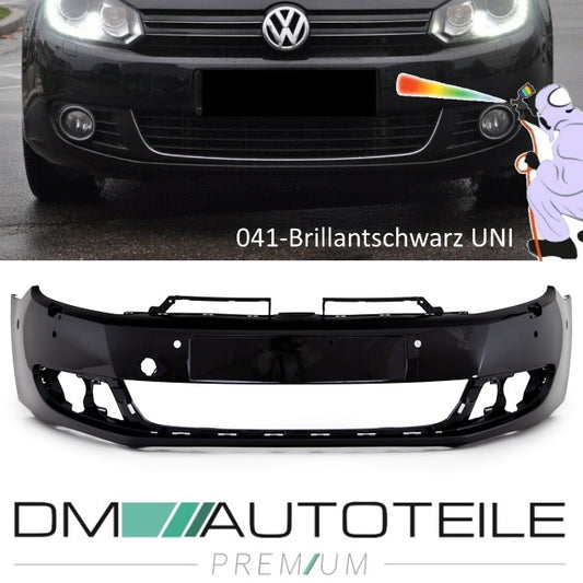 041 Brillantschwarz Uni lackiert Stoßstange vorne 6x PDC + SRA passt für VW Golf 6 VI ab 2008-2016 EU-Ware